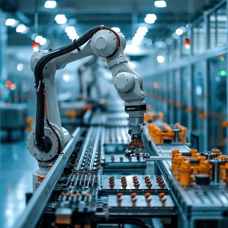 Manufacturing industry with robotic automation
